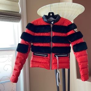 Stylish red Rossignol down jacket